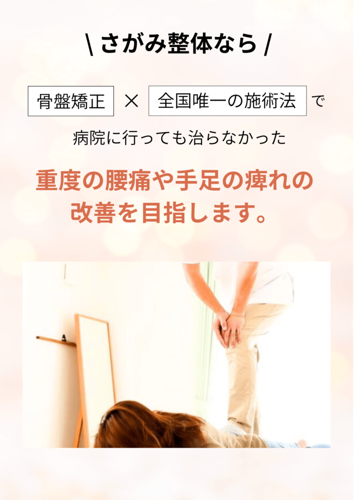 重度腰痛と手足の痺れの改善